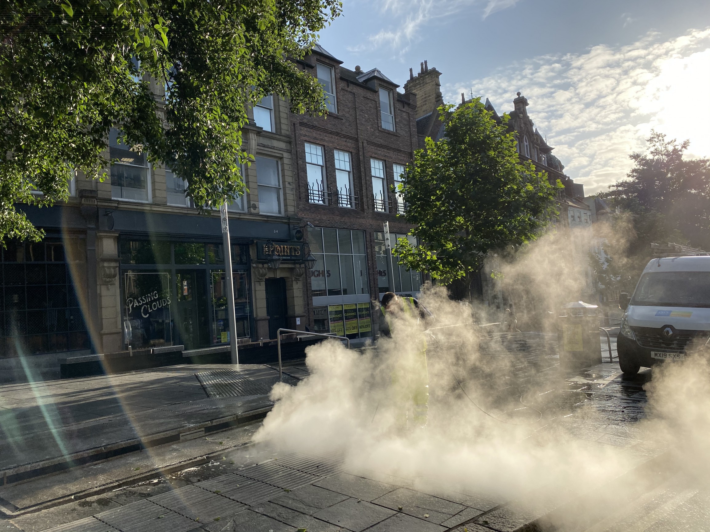 Jet washing in the Bigg Market