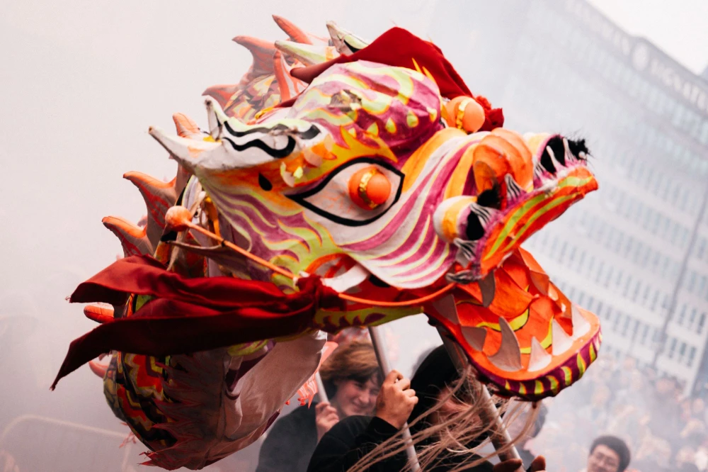 Daily Mail | Feb 2024 | Britain celebrates the Chinese New Year: Tens of thousands of people watch colourful dancing dragons snake down the streets of London, Manchester and Newcastle to mark the Year of the Dragon